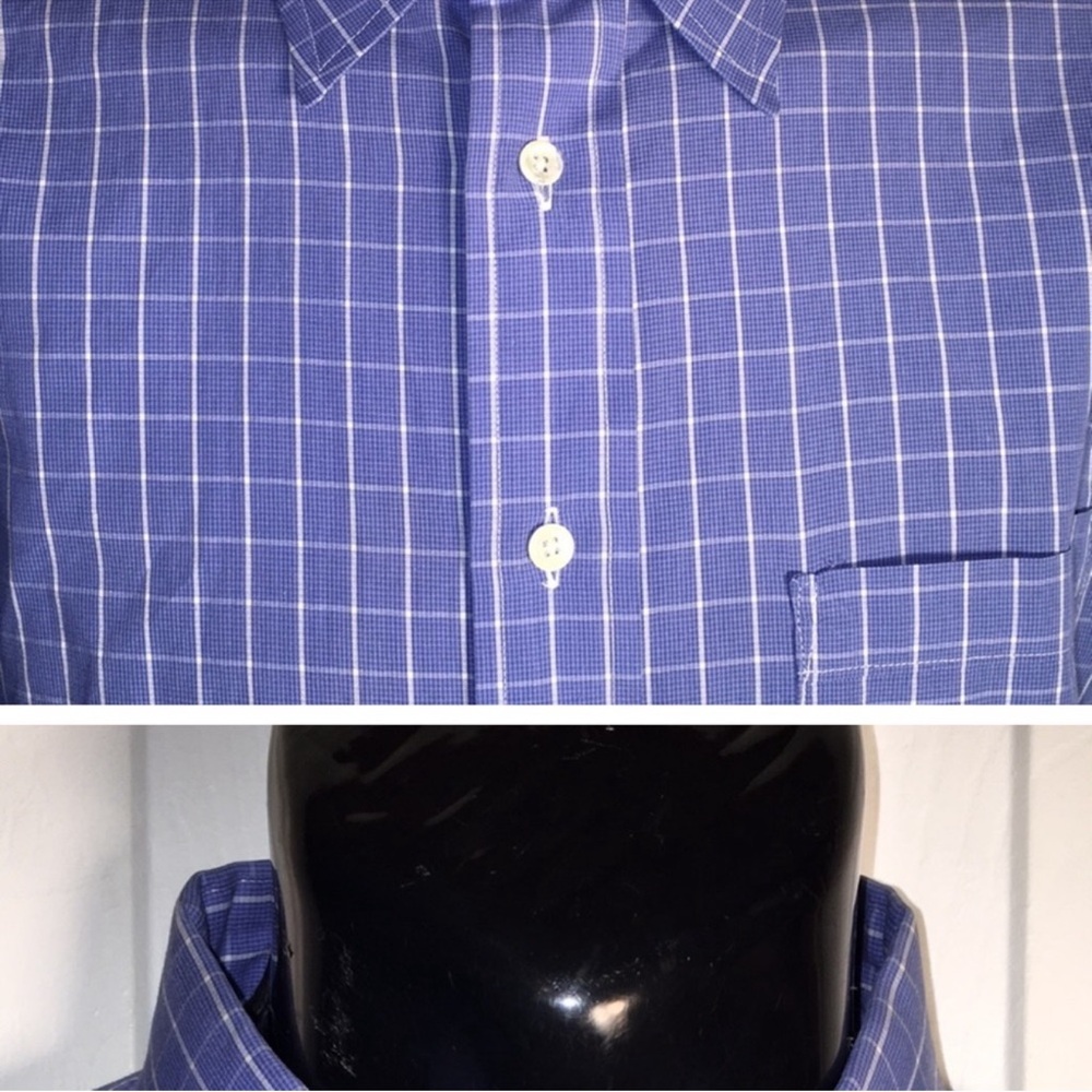Burberry Navy Plaid Men's Shirt
